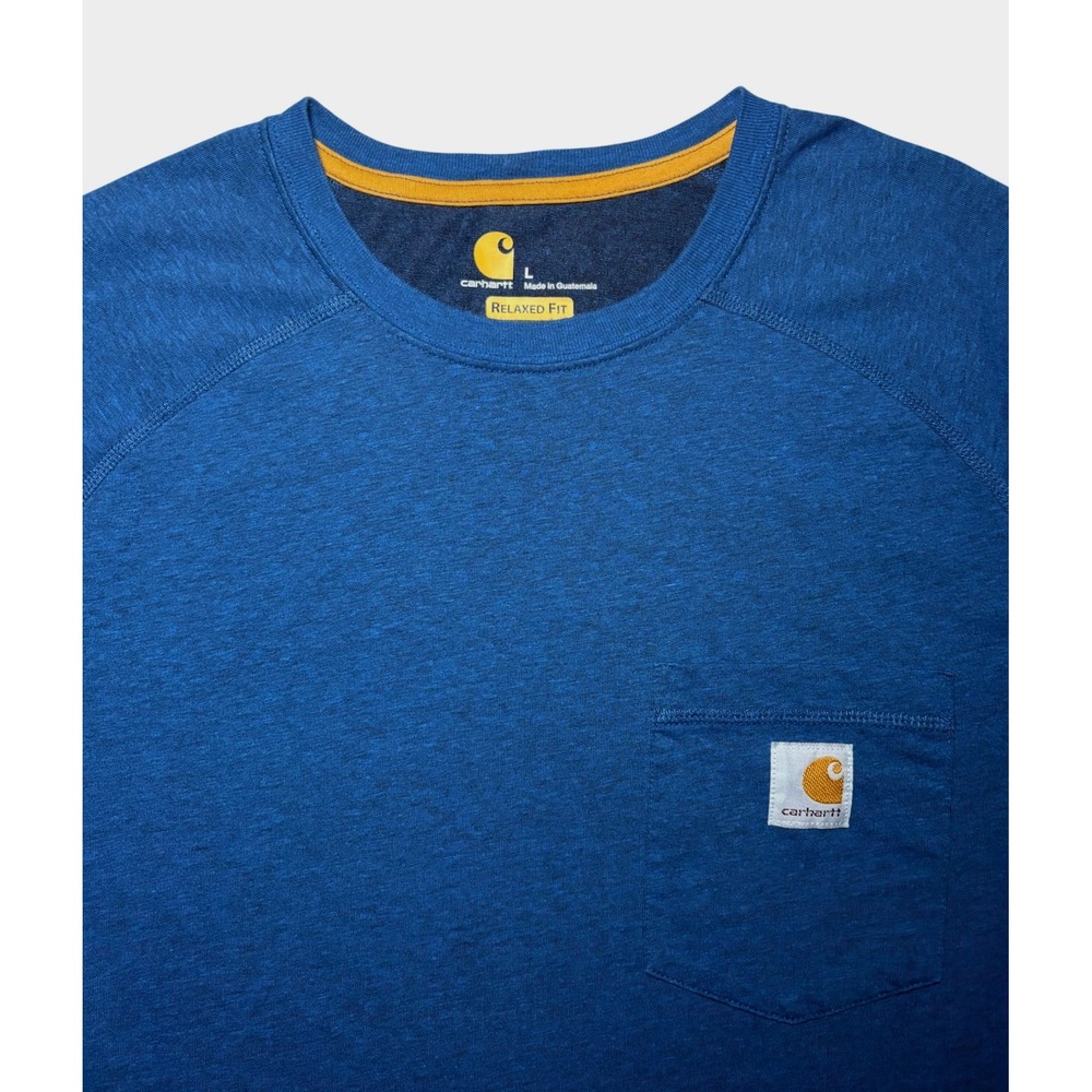 Carhartt Force Casual Workwear Pocket T-Shirt Blue Relaxed Fit Mens Large